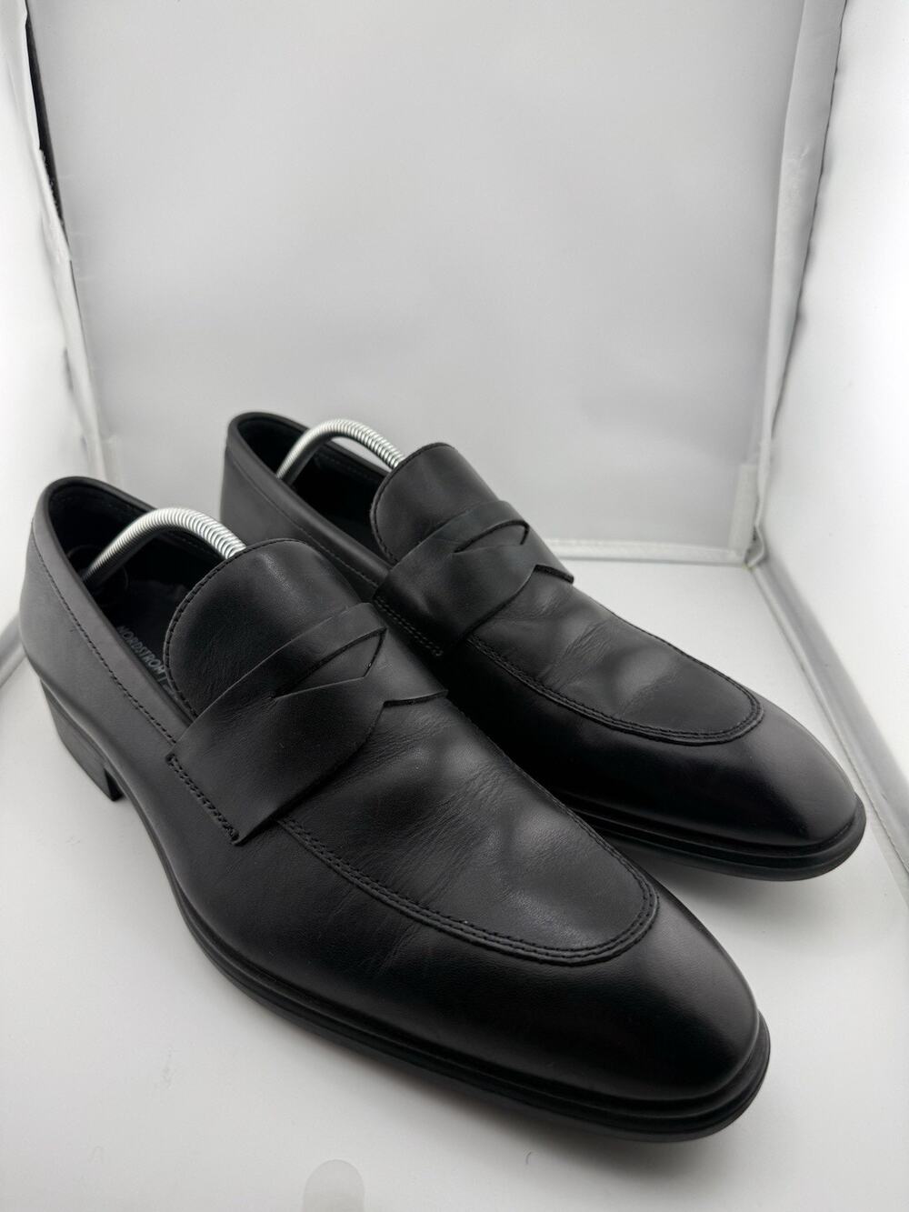 NWOB $99 NORDSTROM Edward Comfortable Penny Black Leather Loafers Men's Size 12